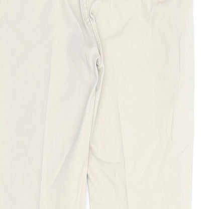 Per Una Womens Beige Cotton Bootcut Jeans Size 10 L27 in Regular Zip