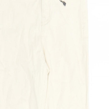 Zara Womens Beige Cotton Straight Jeans Size 24 in L25 in Regular Zip