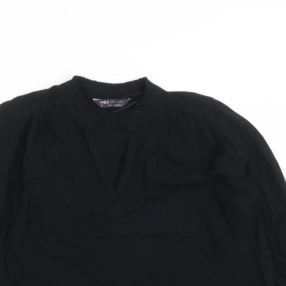 Womens UK Size 8 Marks and Spencer Black Basic Blouse