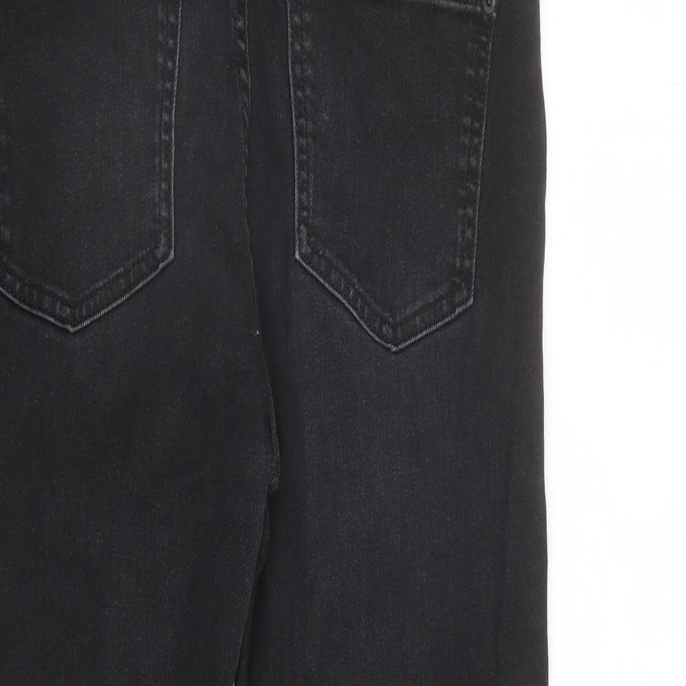 Marks and Spencer Womens Black Cotton Skinny Jeans Size 12 L27 in Regular Zip