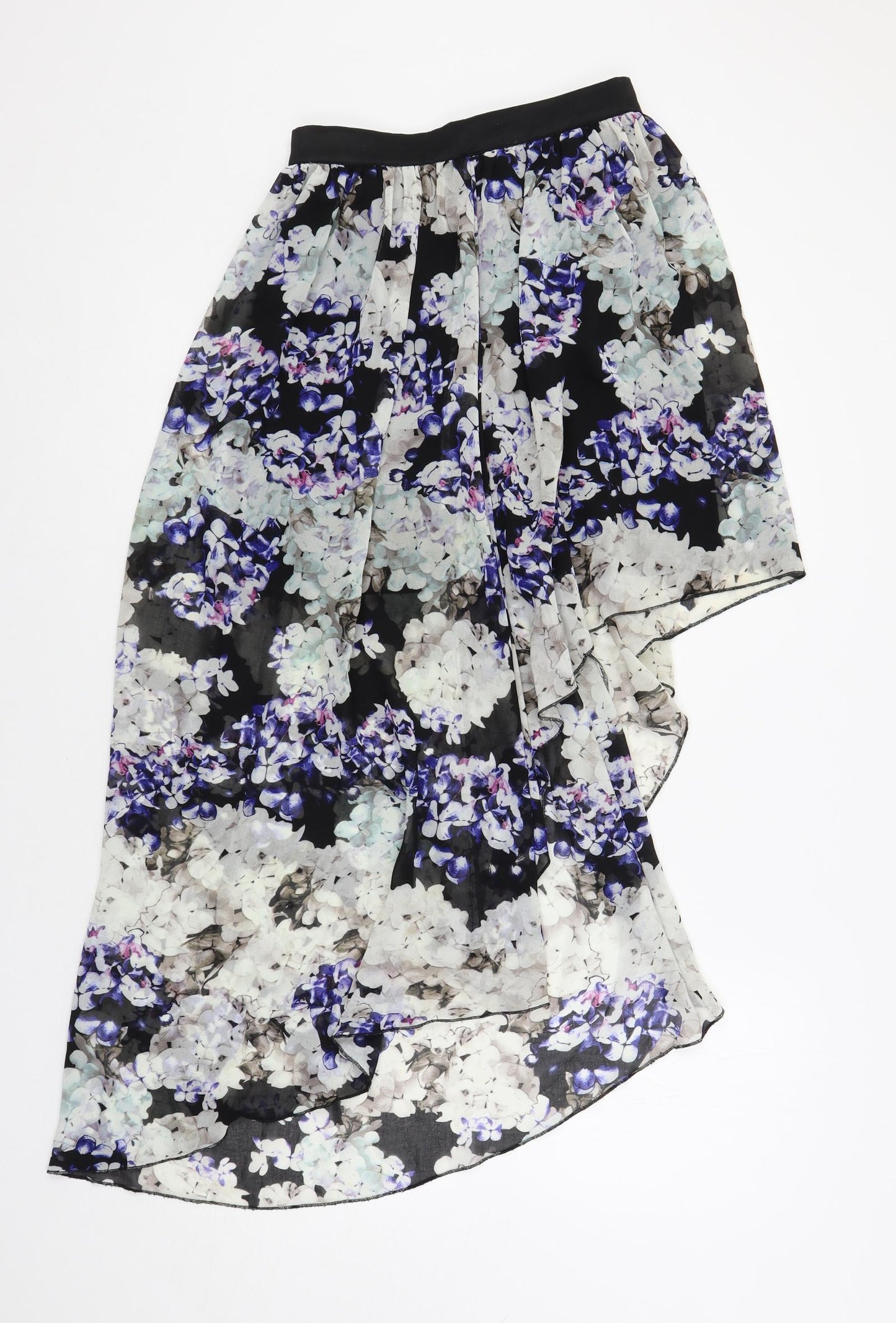 Lipsy Womens Multicoloured Floral Polyester A-Line Skirt Size 8 Zip - Asymmetric