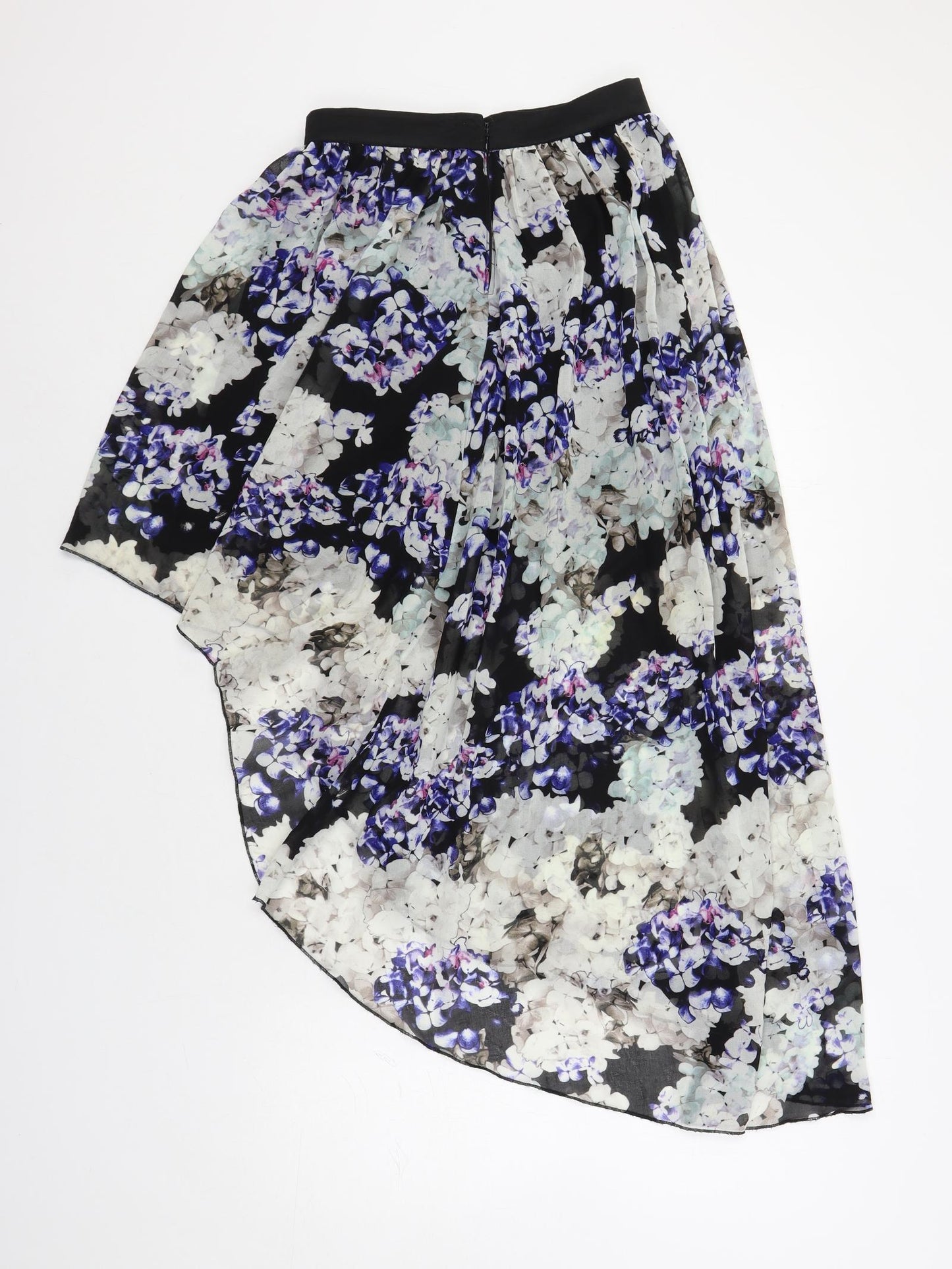 Lipsy Womens Multicoloured Floral Polyester A-Line Skirt Size 8 Zip - Asymmetric