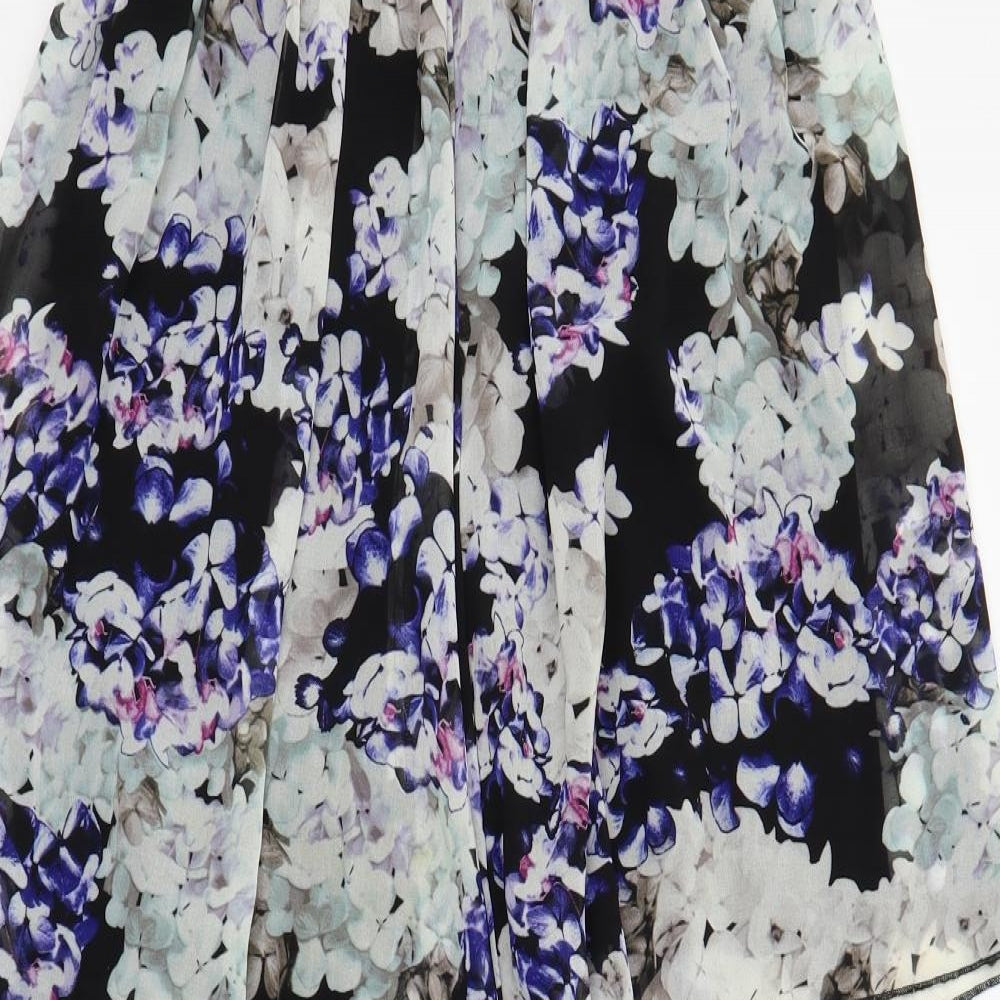 Lipsy Womens Multicoloured Floral Polyester A-Line Skirt Size 8 Zip - Asymmetric