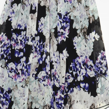 Lipsy Womens Multicoloured Floral Polyester A-Line Skirt Size 8 Zip - Asymmetric