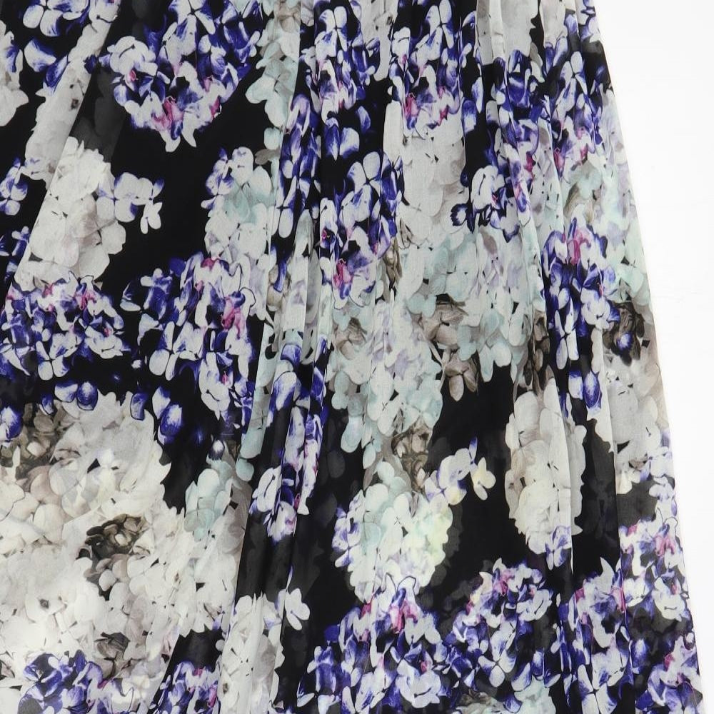 Lipsy Womens Multicoloured Floral Polyester A-Line Skirt Size 8 Zip - Asymmetric