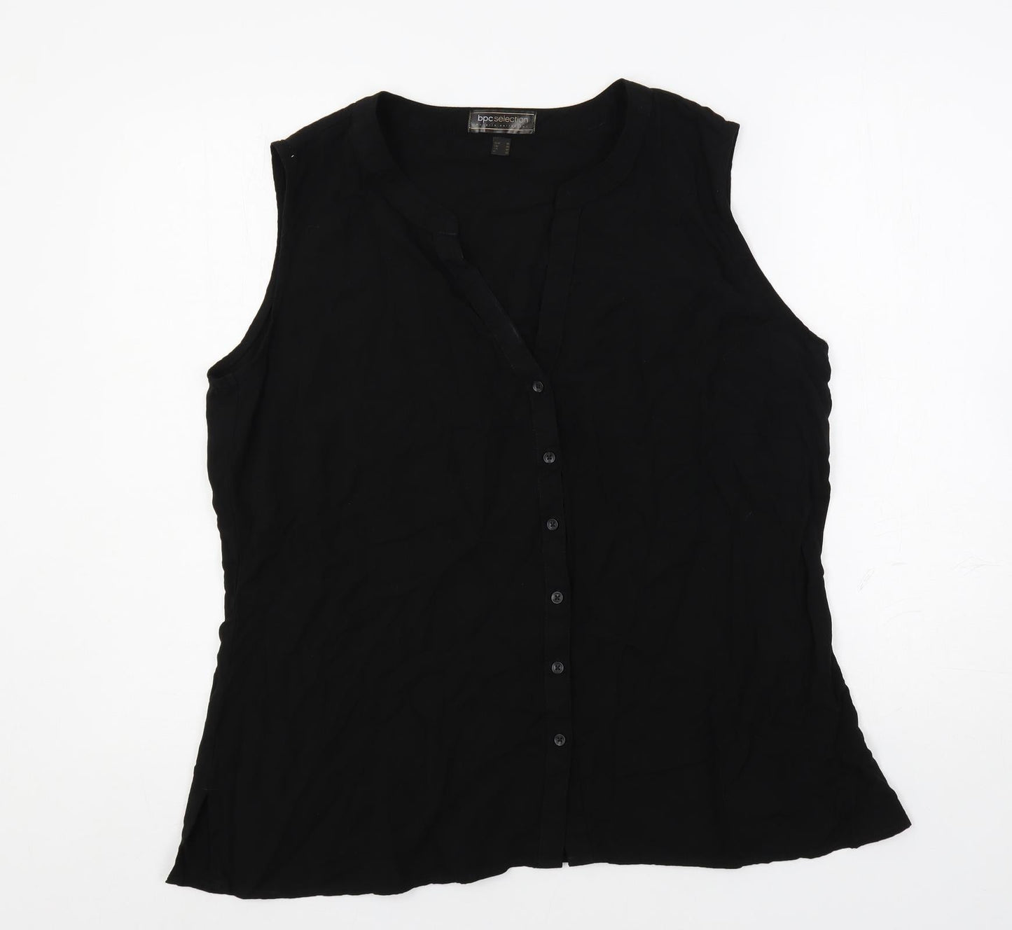 Womens UK Size 20 bonprix Black Basic Button-Up