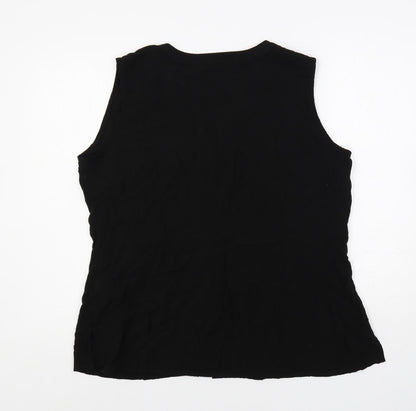 Womens UK Size 20 bonprix Black Basic Button-Up