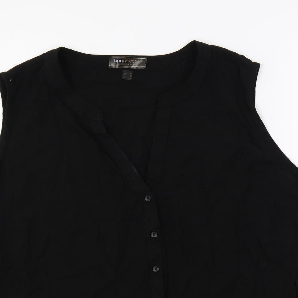 Womens UK Size 20 bonprix Black Basic Button-Up