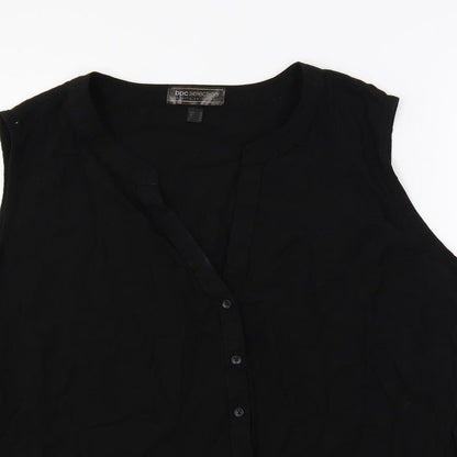 Womens UK Size 20 bonprix Black Basic Button-Up
