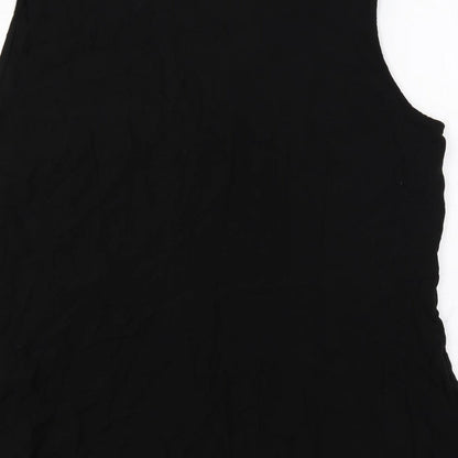 Womens UK Size 20 bonprix Black Basic Button-Up
