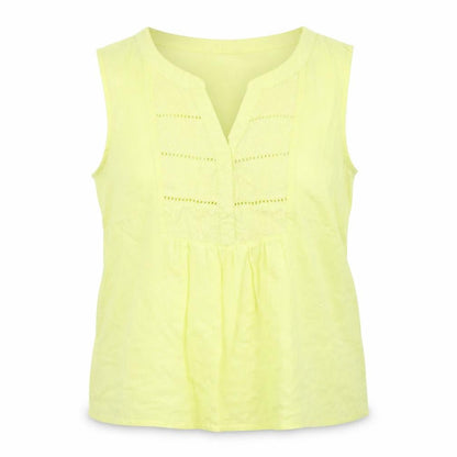 Womens UK Size 12 M&Co Yellow Basic Blouse