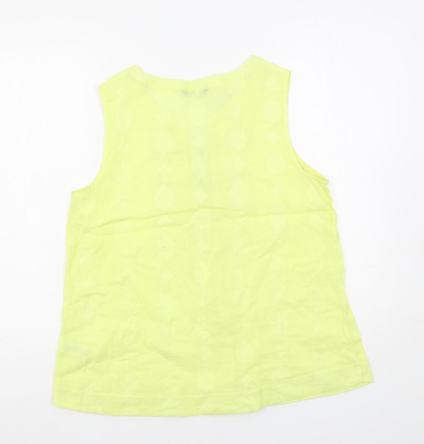 Womens UK Size 12 M&Co Yellow Basic Blouse