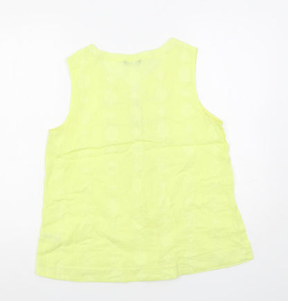 Womens UK Size 12 M&Co Yellow Basic Blouse