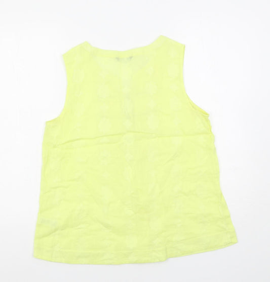 Womens UK Size 12 M&Co Yellow Basic Blouse