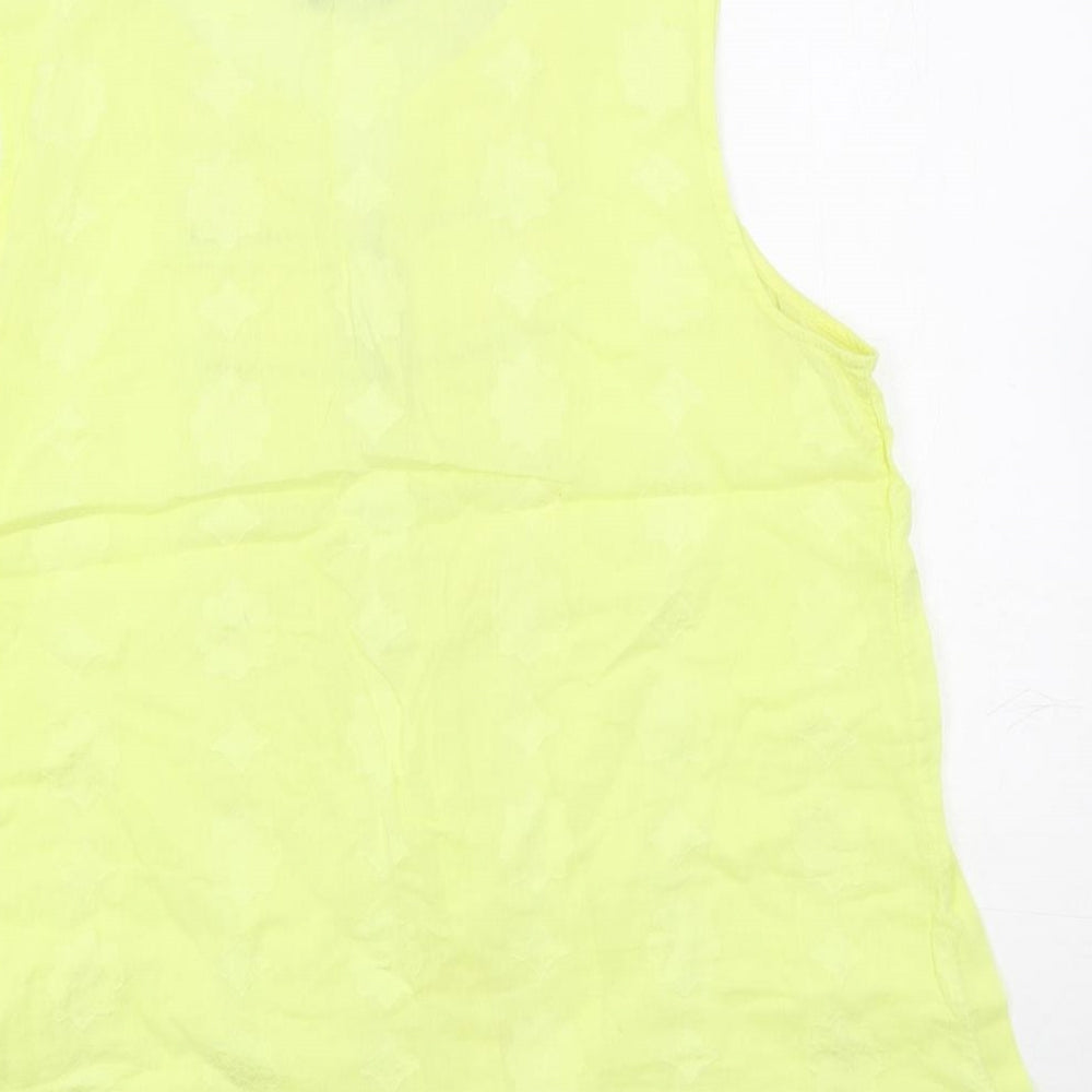 Womens UK Size 12 M&Co Yellow Basic Blouse
