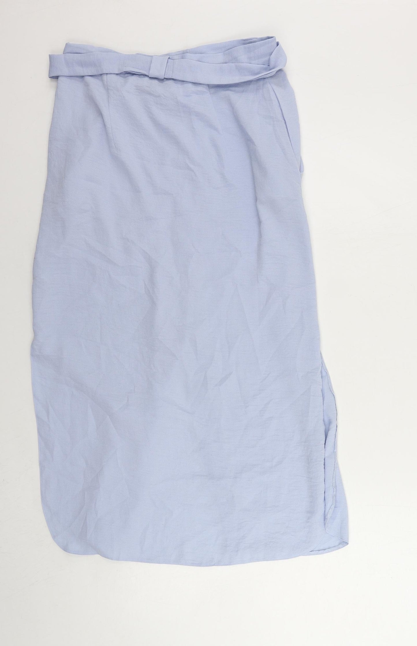 ASOS Womens Blue Polyester A-Line Skirt Size 10 Button - Belted