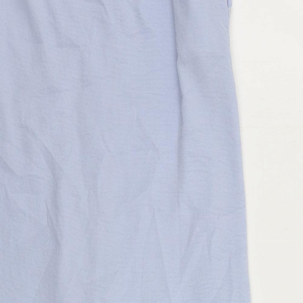 ASOS Womens Blue Polyester A-Line Skirt Size 10 Button - Belted