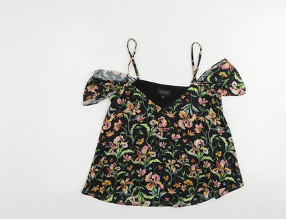Womens UK Size 8 Topshop Black Basic Blouse