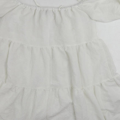 In the Style Womens White Polyester Mini Size 10 Off the Shoulder Pullover