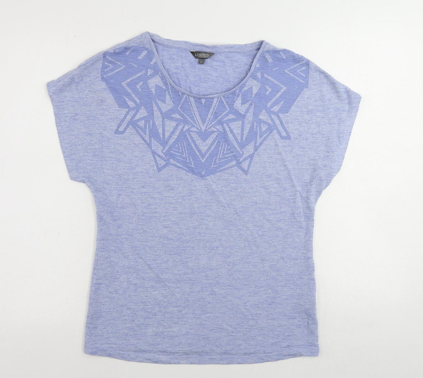 Womens UK Size 14 Limited Collection Blue Basic T-Shirt