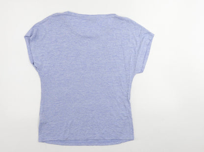 Womens UK Size 14 Limited Collection Blue Basic T-Shirt