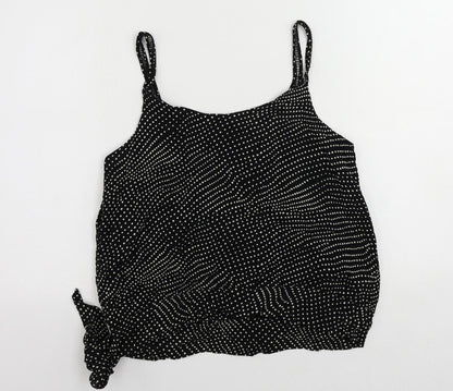 Womens UK Size 14 GOLD Black Camisole Tank