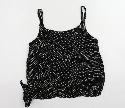 Womens UK Size 14 GOLD Black Camisole Tank