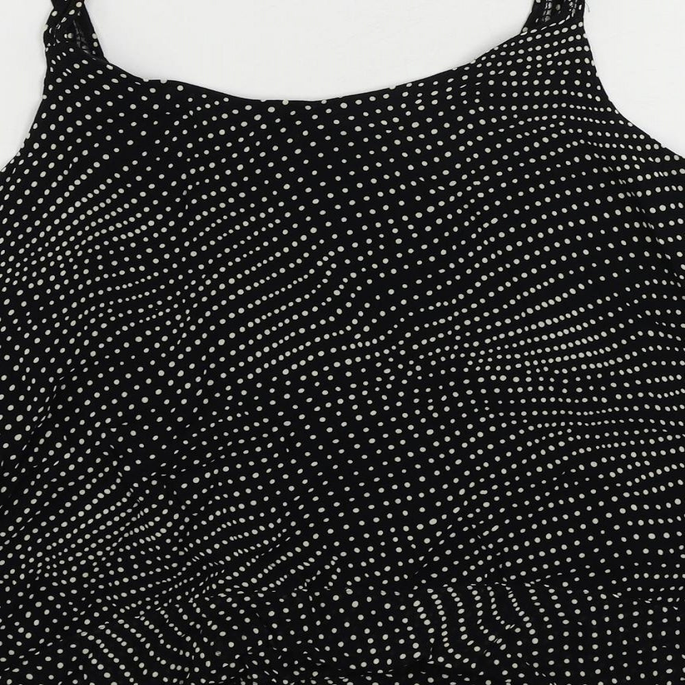 Womens UK Size 14 GOLD Black Camisole Tank