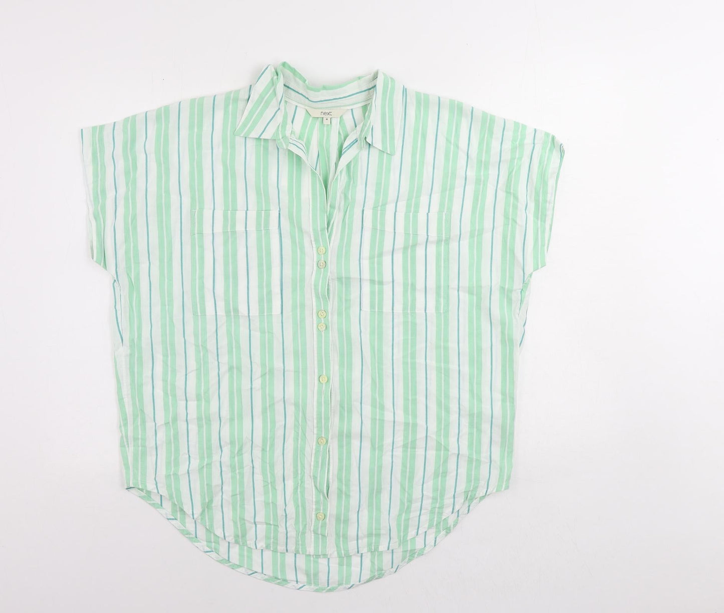 Womens UK Size M NEXT Green Basic Button-Up