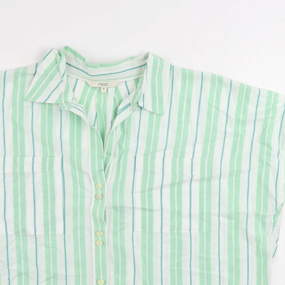 Womens UK Size M NEXT Green Basic Button-Up
