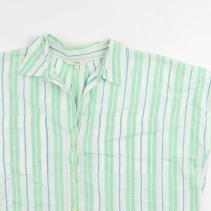 Womens UK Size M NEXT Green Basic Button-Up