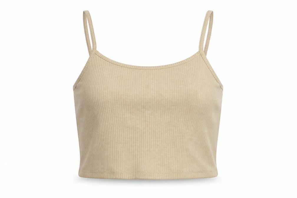 Womens UK Size 10 Boohoo Beige Cropped Tank