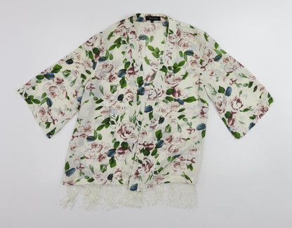 Womens UK Size 10 New Look White Kimono Blouse