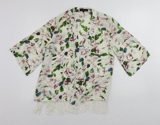 Womens UK Size 10 New Look White Kimono Blouse