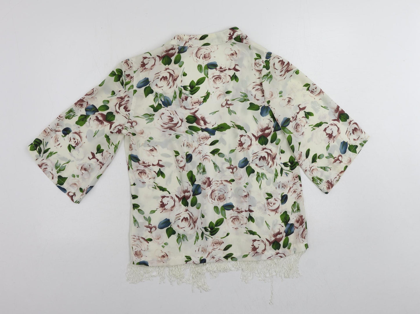 Womens UK Size 10 New Look White Kimono Blouse