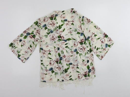 Womens UK Size 10 New Look White Kimono Blouse