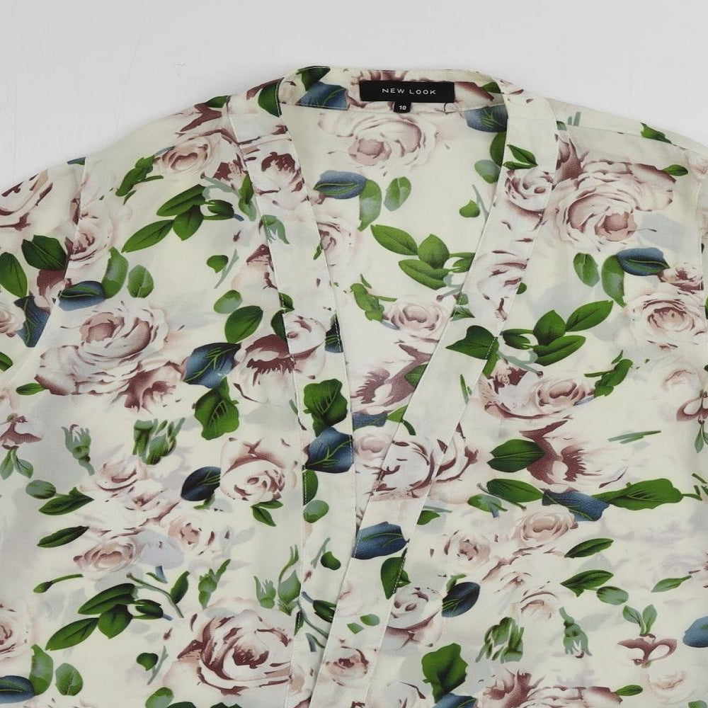Womens UK Size 10 New Look White Kimono Blouse