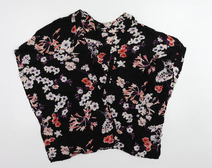Womens UK Size S h7M Black Kimono Blouse
