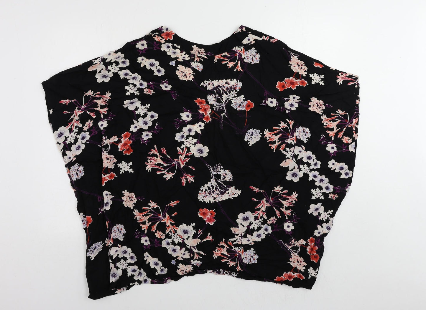 Womens UK Size S h7M Black Kimono Blouse
