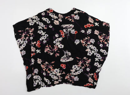Womens UK Size S h7M Black Kimono Blouse