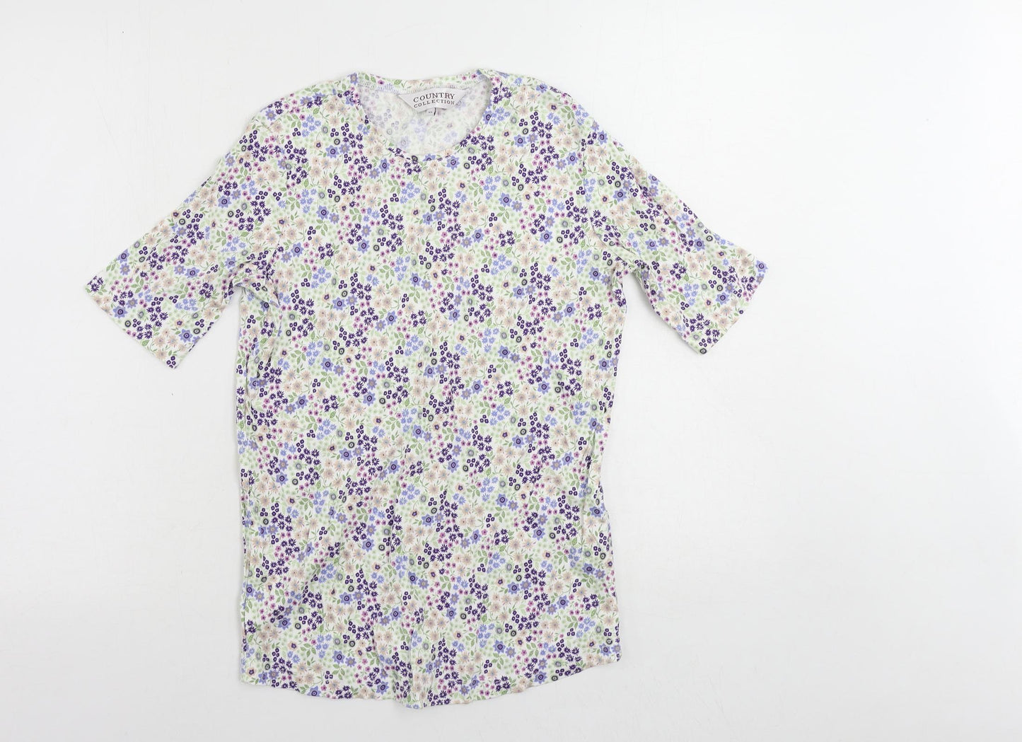 Womens UK Size XS Country Collection Multicoloured Basic T-Shirt
