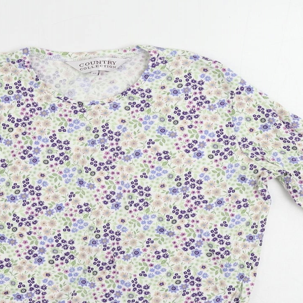 Womens UK Size XS Country Collection Multicoloured Basic T-Shirt
