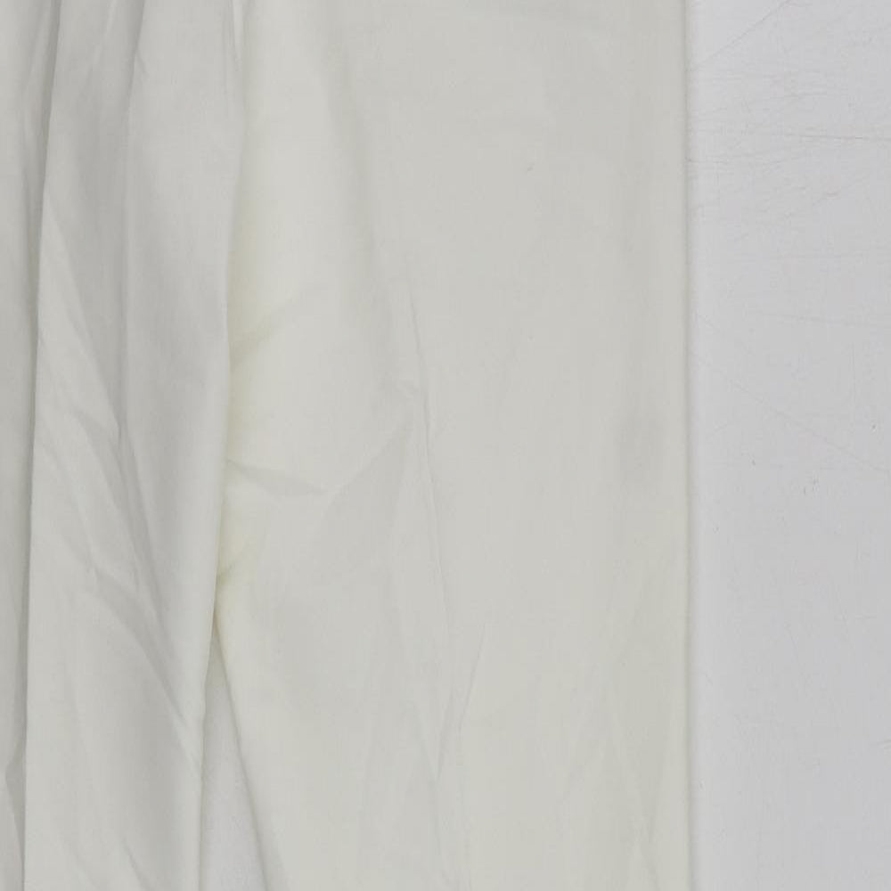 Label Lab Womens White Cotton Chino Trousers Size 34 in L29 in Regular Zip