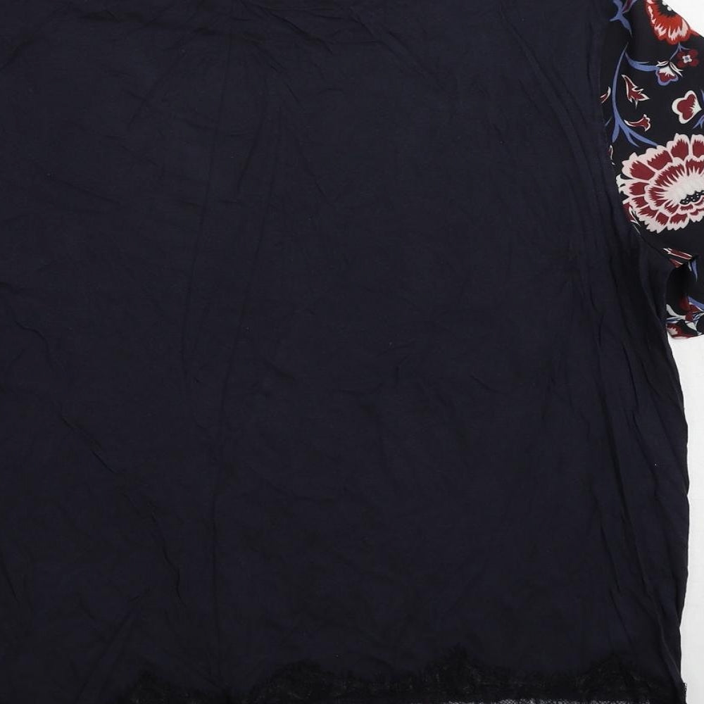 Womens UK Size 14 Dorothy Perkins Blue Basic Blouse