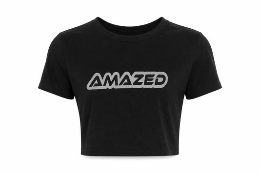 Womens UK Size S Divided by H&M Black Cropped T-Shirt