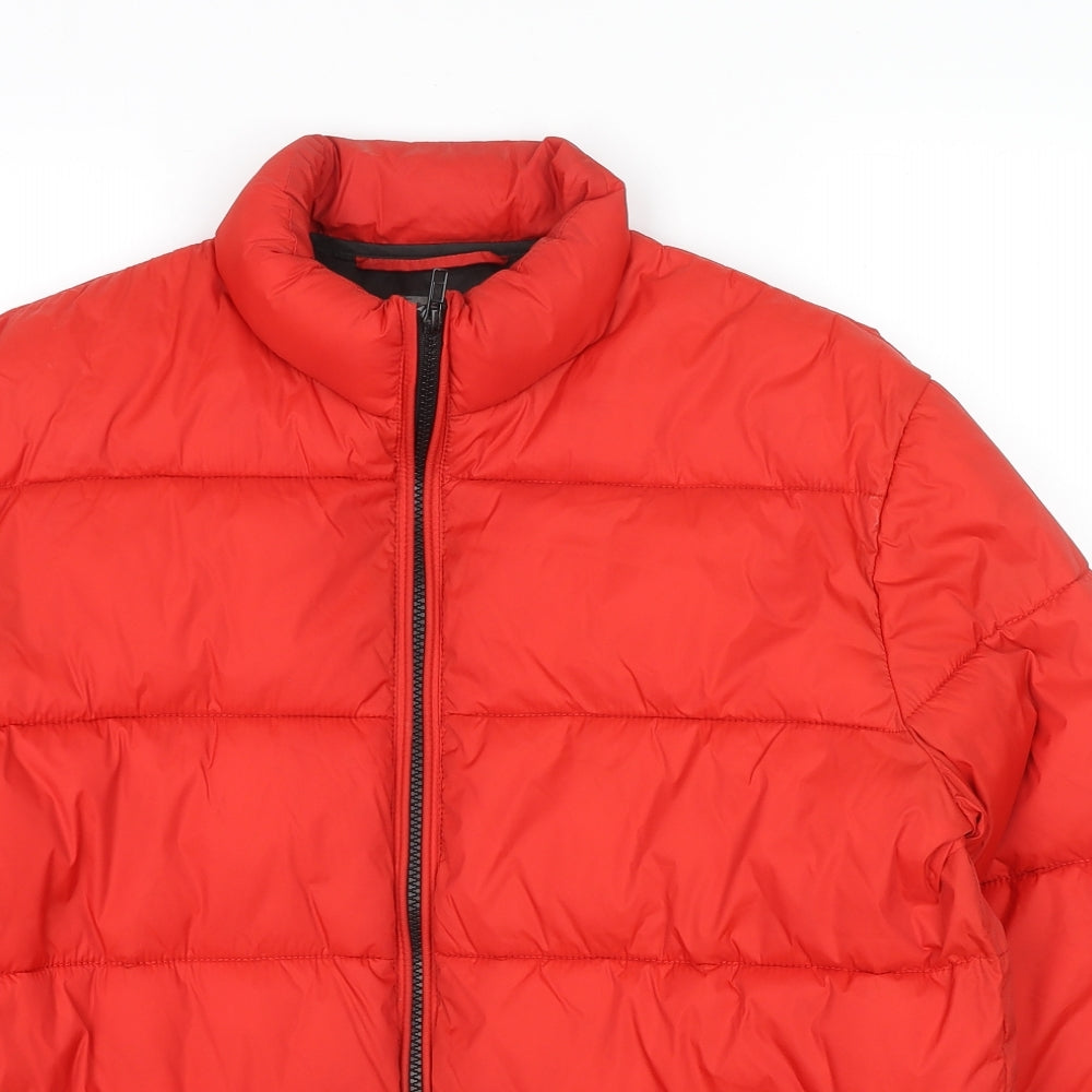 ASOS Mens Red Puffer Jacket Jacket Size M Zip