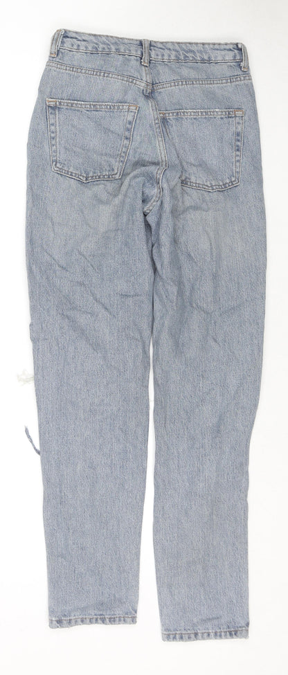 Topshop Womens Blue Cotton Mom Jeans Size 26 in L32 in Regular Zip