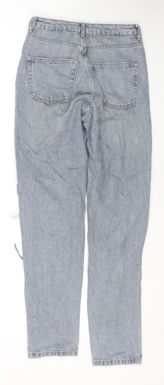 Topshop Womens Blue Cotton Mom Jeans Size 26 in L32 in Regular Zip