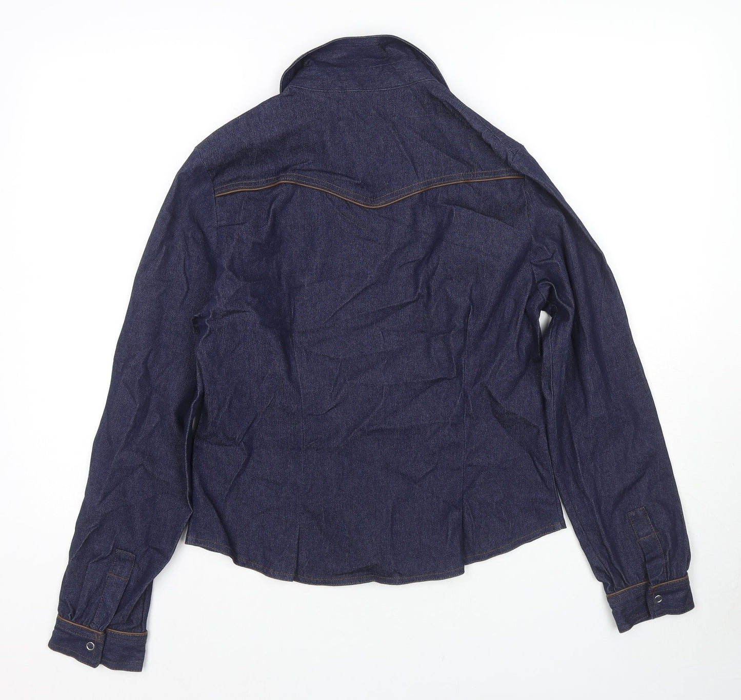Denim & Co. Womens Blue Jacket Size 14 Snap