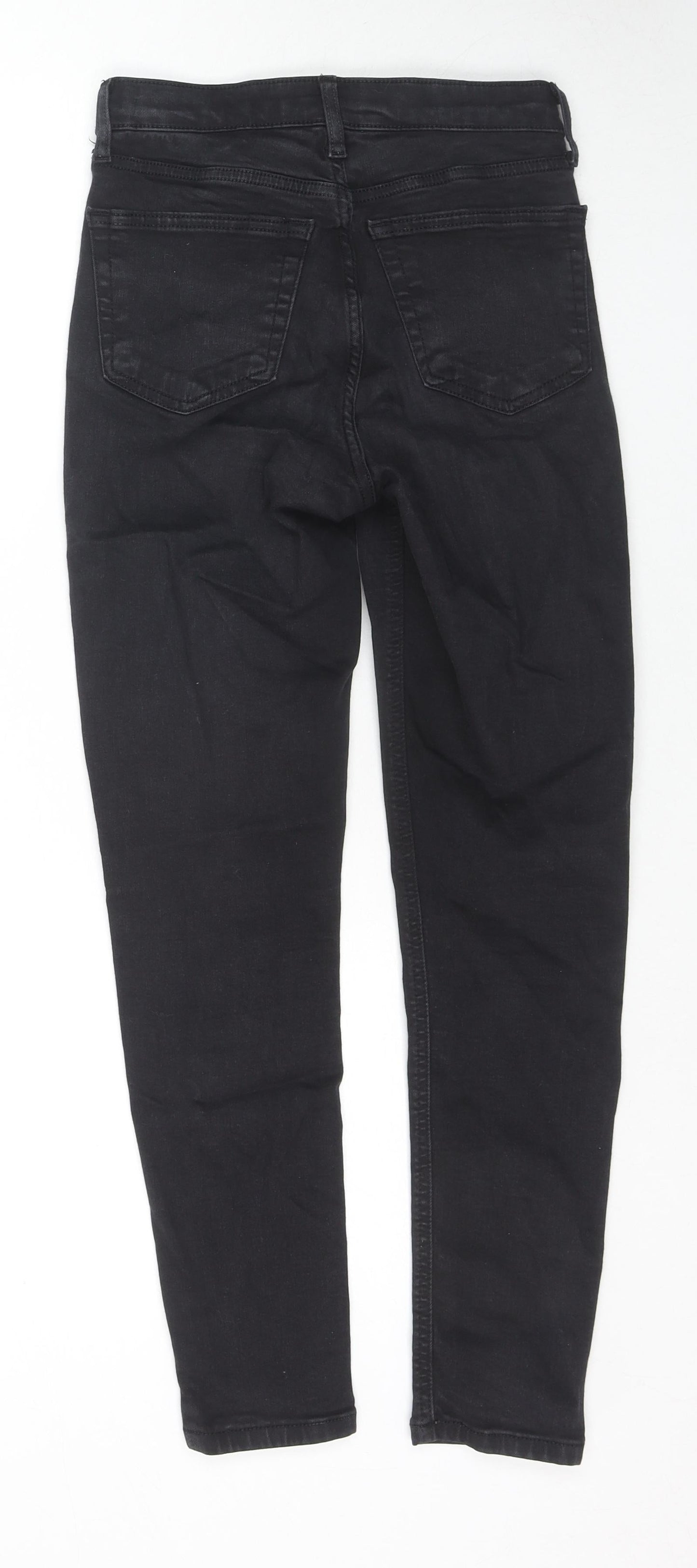 Topshop Womens Black Cotton Skinny Jeans Size 26 in L30 in Regular Zip